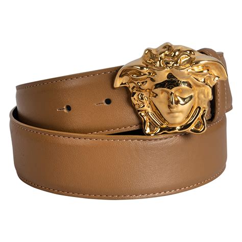 versace medusa buckle belt brown|Versace Medusa belt women's.